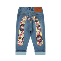 Daruma Buddies Daicock Print Denim Jeans