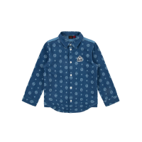 Allover Discharged Kamon Denim Shirt