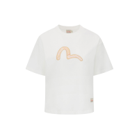 Brocade Seagull Applique Drop-shoulder T-Shirt