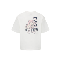 Fortune Cat Daruma Print Drop-shoulder T-Shirt