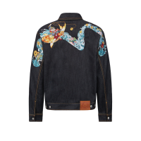 "The God of Fortune Riding Waves" Daicock Embroidery Denim Jacket