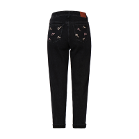 Seagull Embroidered Pockets Taper Fit Jeans