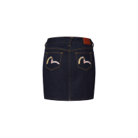 Tattoo Koi-pattern Seagull Embroidery Denim Skirt