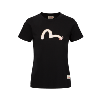 Wave-pattern Seagull Embroidery T-shirt