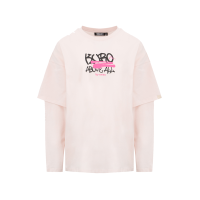 Graffiti Slogan Print 2-in-1 T-shirt