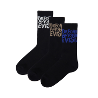 3-Pack Graffiti Slogan Jacquard Long Socks