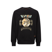 Koi and Wave Pattern Kamon Print Sweatshirt