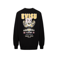 Zip-up Daruma and Fortune Cat Print Sweatshirt