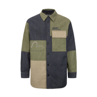 Embossed Monogram Colorblock Shirt Jacket