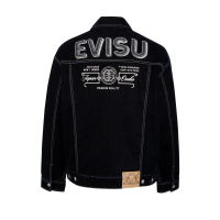 Logo Embroidery Velvet Denim Jacket