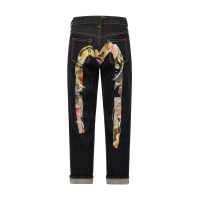 Tattoo Koi Pattern Brushstroke Daicock Embroidery Relax-Fit Jeans