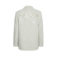 Logo Embroidery Wool Blend Blazer