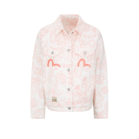 Allover EVISU Squad Discharge-Print Denim Jacket