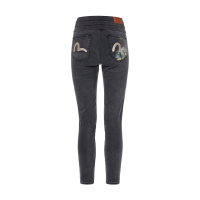 Koi Print and Seagull Embroidery Super High-Waist Skinny Jeans