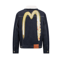 Two-Layer Brushstroke Daicock Sherpa-Lined Denim Jacket