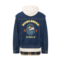 Daruma Leather Patch Denim Jacket