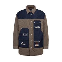 Fabric-mixed Quilted Shirt