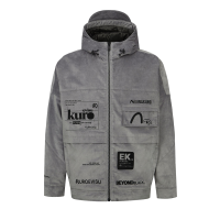 Kamon and Logo Patch Hooded Jacket