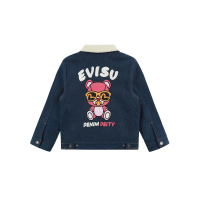Bear Print Reversible Denim Jacket