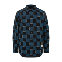 Allover Check Pattern Print Oxford Shirt