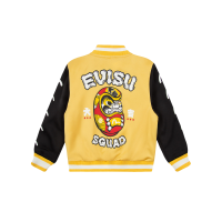 Daruma Print Padded Bomber Jacket