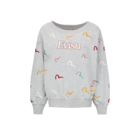 Allover Multi-color Seagull Embroidery Sweatshirt