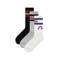 Three-Pack Seagull and Logo Jacquard Long Socks