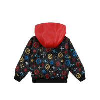 Allover Seagull and Kamon Print Jacket