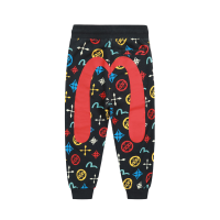 Allover Seagull and Kamon Print Sweatpants