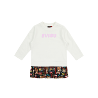 2-in-1 Logo and Bear-pattern Print Dress