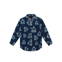 Allover Godhead Print Denim Shirt