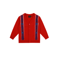 Logo-pattern Stripe Knitted Cardigan