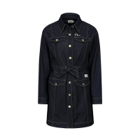Logo Embroidery Denim Shirt Dress