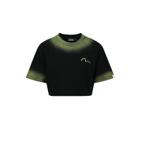 Spray Painted Short-sleeved Cropped Sweatshirt