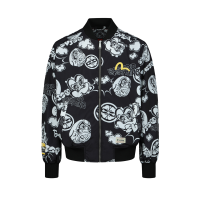 Graffiti Daruma Allover Print Bomber Jacket