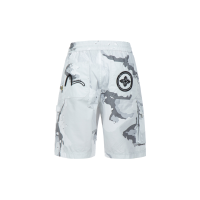 Seagull and Kamon Embroidered Camouflage Print Shorts