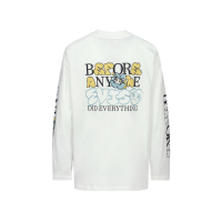 Graffiti Daruma Slogan Print Long-sleeve T-Shirt