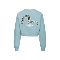Logo and Godhead-pattern Seagull Embroidery Cropped Sweatshirt