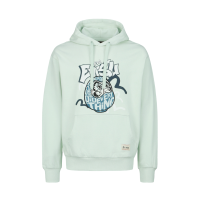 Daruma Denim Applique Hooded Sweatshirt