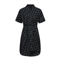 Monogram Logo Print Asymmetric Dress