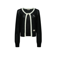 Seagull Embroidery Open-knitted Cardigan