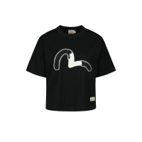 Embellished Denim Seagull Applique T-shirt