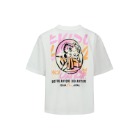 Graffiti Daruma and Seagull Print T-shirt