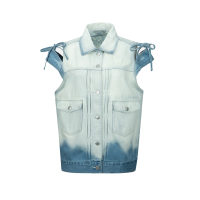 Logo Embroidery Bleached Denim Waistcoat