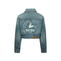 Embellished Denim Seagull Applique Denim Jacket