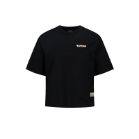 Logo and Brocade-pattern Kamon Print T-Shirt