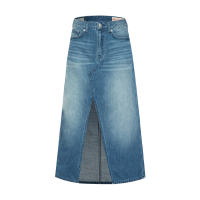 Seagull and Kamon Embossed Denim Skirt