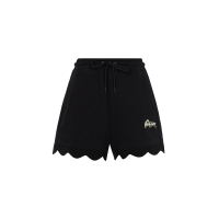 Logo and Seagull Embroidered Scallop Hem Sweatshorts