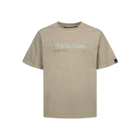 Metallic Stud Textured Logo Print T-shirt