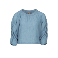 Seagull Badge Embroidery Drop-Shoulder Blouse